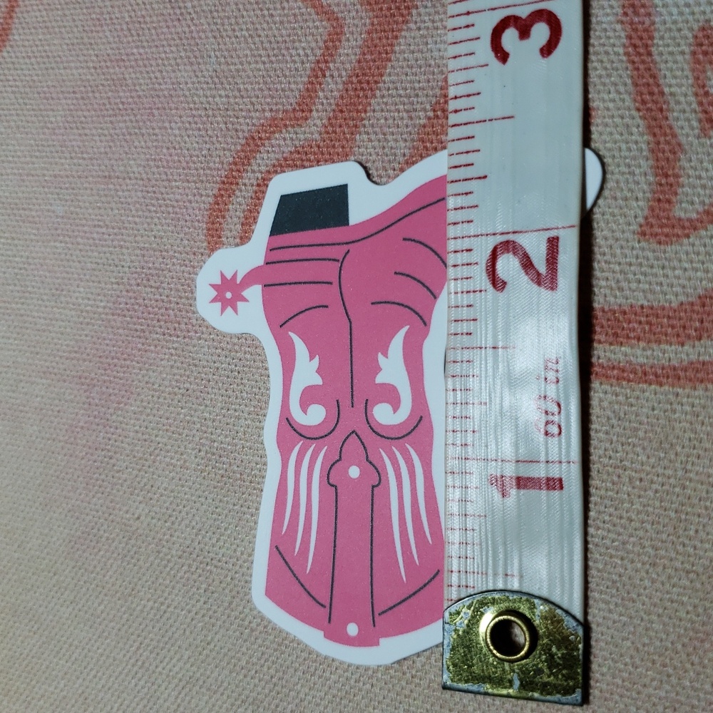 Pink Cowboy Boot Sticker (F) - Picture 3 of 4